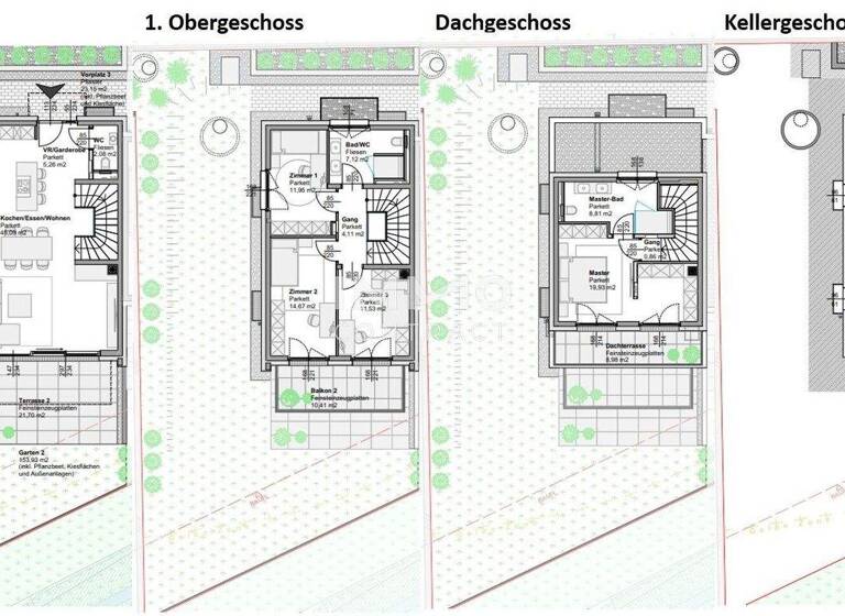 Doppelhaushälfte zum Kauf - Erstbezug 1.250.000 € 5 Zimmer 131,4 m² 304,9 m² Grundstück Perchtoldsdorf 2380