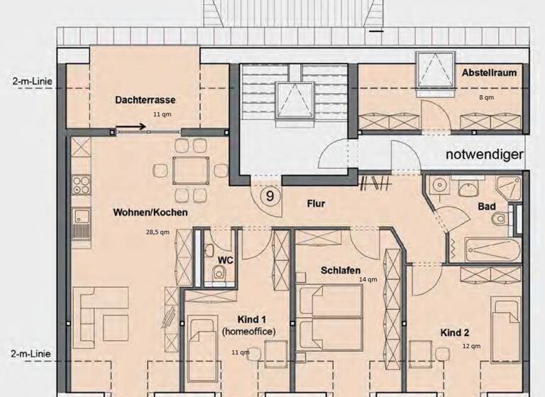 WG-Zimmer zur Miete - Erstbezug 1.455 € 4 Zimmer 97 m² 4. Geschoss frei ab 01.06.2026 Georg-Schwarz-Straße 161 Leutzsch Leipzig / Leutzsch 04179