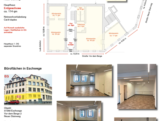 Bürofläche zur Miete provisionsfrei 400 m² Bürofläche Eschwege 37269