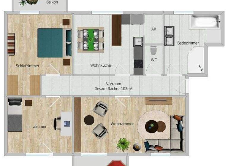 Wohnung zum Kauf 449.000 € 4 Zimmer 102,1 m² 1. Geschoss Sankt Leonhard Graz 8010