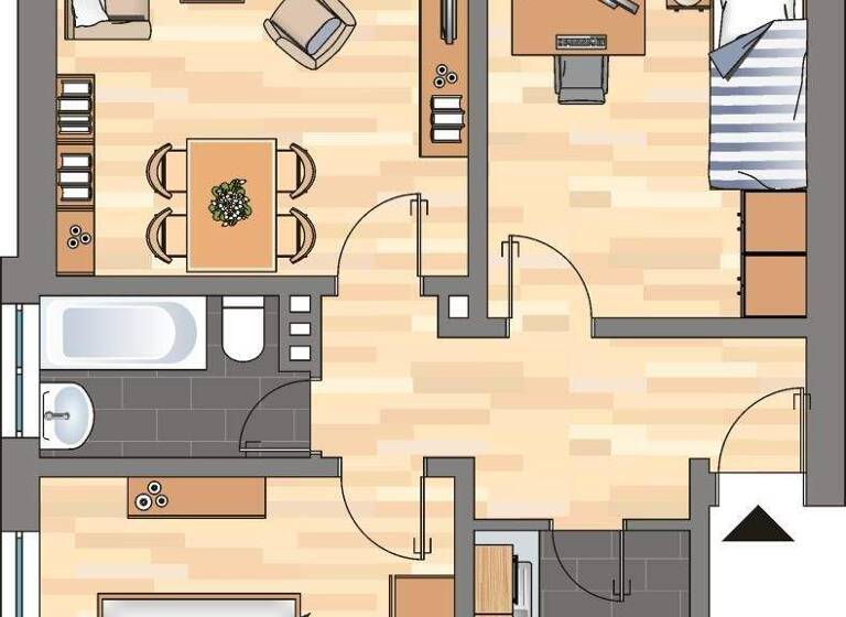 Wohnung zur Miete 440 € 3 Zimmer 65,8 m² 2. Geschoss Weidenstraße 18 Aldenburg Wilhelmshaven 26389