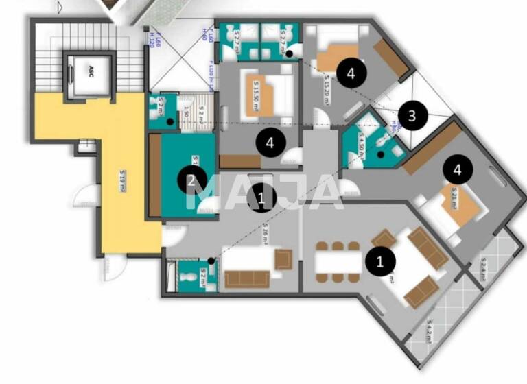 Wohnung zum Kauf 214.110 € 4 Zimmer 155 m² 1. Geschoss Sicap Liberté 2 Liberté 1 11 000