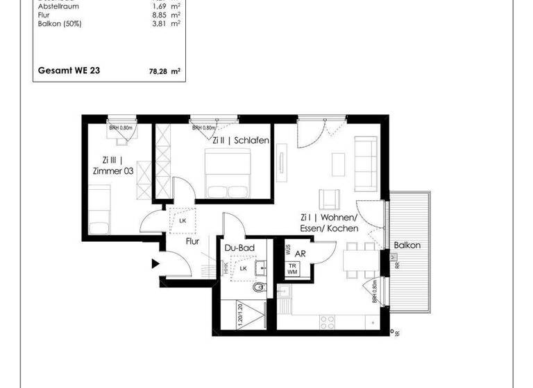 Wohnung zum Kauf - Erstbezug provisionsfrei 599.900 € 3 Zimmer 78,3 m² 2. Geschoss Leyendeckerstraße 25 Ehrenfeld Köln 50825