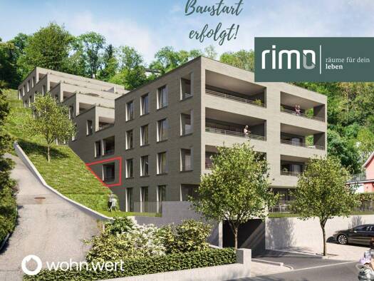 Terrassenwohnung zum Kauf - Erstbezug 295.000 € 2 Zimmer 38,4 m² 1. Geschoss frei ab 01.07.2026 Mutterstraße 11 Feldkirch 6800