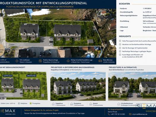 Grundstück zum Kauf 1.199.000 € 2.272 m² Grundstück Deutenhausen Bergkirchen 85232
