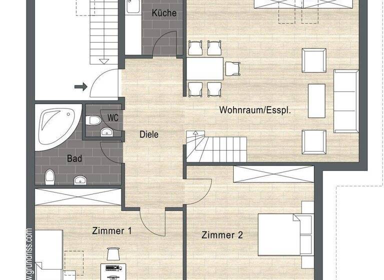 Wohnung zum Kauf 439.000 € 3,5 Zimmer 105 m² 2. Geschoss Selmnau Wasserburg (Bodensee) / Selmnau 88142
