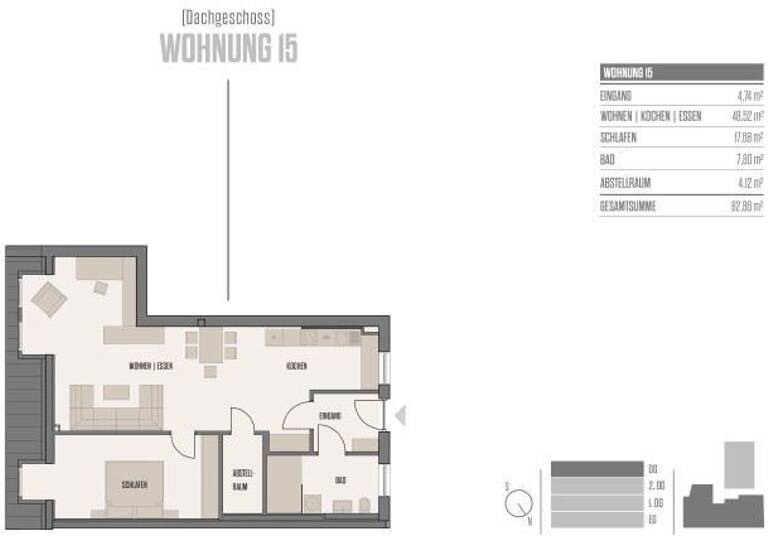 Wohnung zur Miete 913 € 2 Zimmer 83 m²<br/>Wohnfläche Dachgeschoss<br/>Geschoss Stadtplatz 14 Viechtach Viechtach 94234