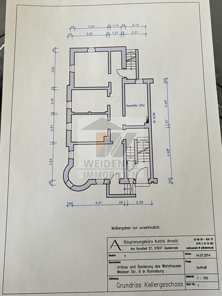 Einfamilienhaus zum Kauf provisionsfrei 279.000 € 6 Zimmer 221 m²<br/>Wohnfläche 703 m²<br/>Grundstück Weidaer Straße 9 Ronneburg Ronneburg 07580