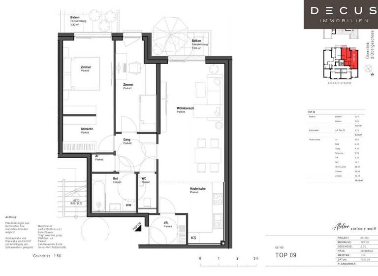 Wohnung zum Kauf - Erstbezug 544.544 € 3 Zimmer 73 m² 2. Geschoss Wien 1230