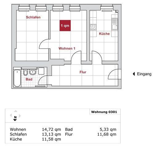 Wohnung zur Miete 439 € 2 Zimmer 56,4 m²<br/>Wohnfläche 2.<br/>Geschoss 23.01.2025<br/>Verfügbarkeit Bünauplatz 1 Löbtau-Süd (Schillingstr.) Dresden 01159