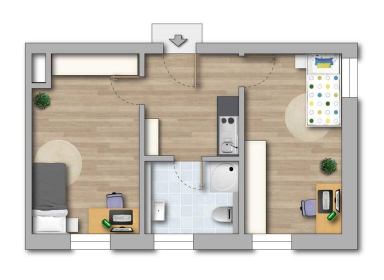 Wohnung zur Miete 318 € 2 Zimmer 41,8 m² 1. Geschoss Theodor-Roemer-Straße 2 Bernburg Bernburg (Saale) 06406