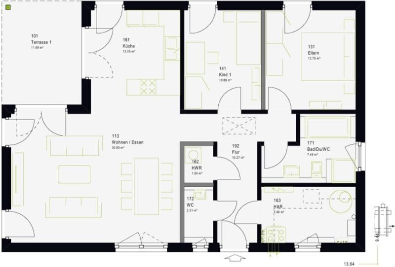 Bungalow zum Kauf 476.819 € 3 Zimmer 108,3 m²<br/>Wohnfläche 325 m²<br/>Grundstück Werk Aschau am Inn 84544