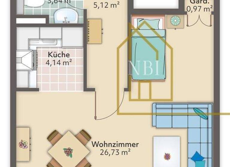 Wohnung zum Kauf 198.000 € 1,5 Zimmer 42 m² 1. Geschoss frei ab sofort Jenfeld Hamburg 22043