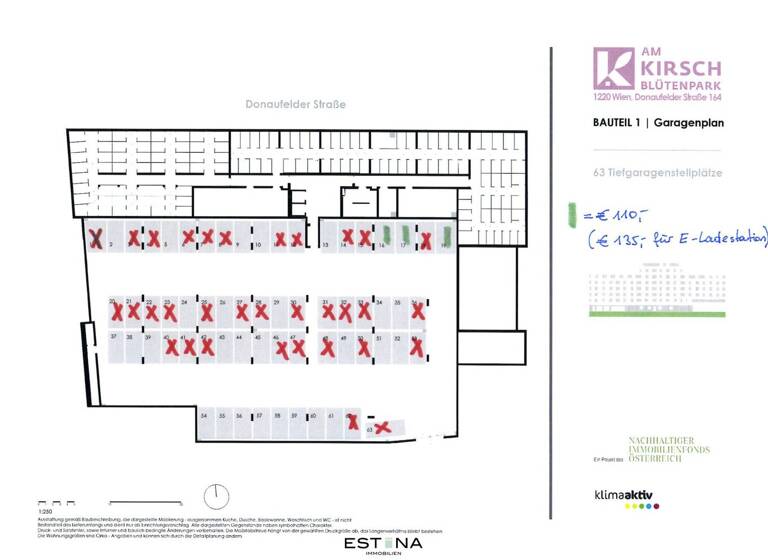 Tiefgaragenstellplatz zur Miete 65,33 € Donaufelder Straße Wien 1220