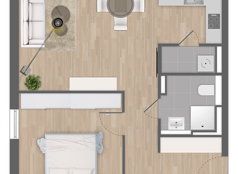 Wohnung zum Kauf - Neubau 279.900 € 2 Zimmer 53,7 m²<br/>Wohnfläche Obergasse 7 Klein-Auheim Hanau 63456
