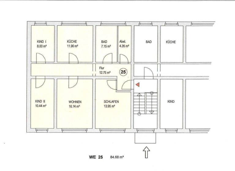 Wohnung zur Miete 510 € 4 Zimmer 85 m² 2. Geschoss frei ab sofort Ernst-Thälmann-Straße 7 Ostrau 04749