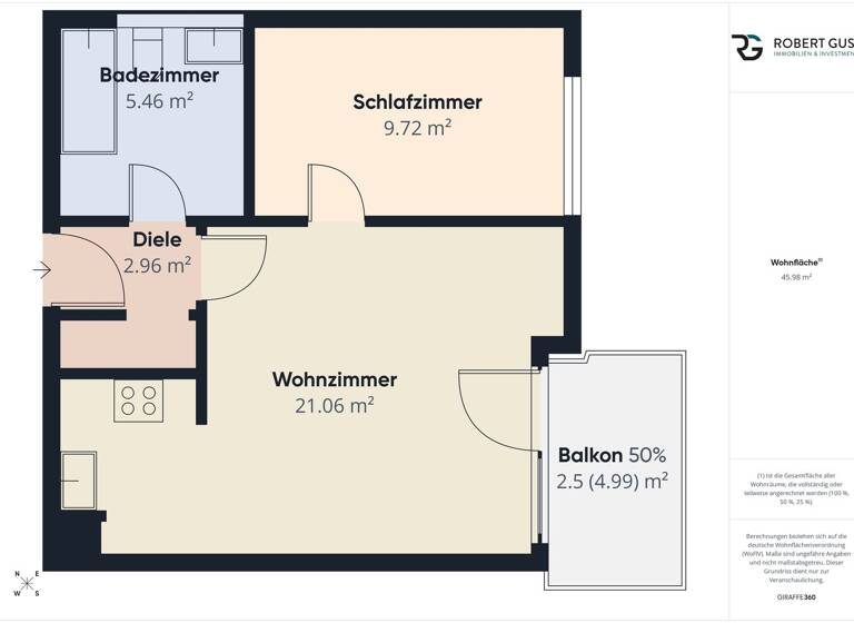 Wohnung zum Kauf 230.000 € 2 Zimmer 46 m² Lichtenberg Berlin 10317
