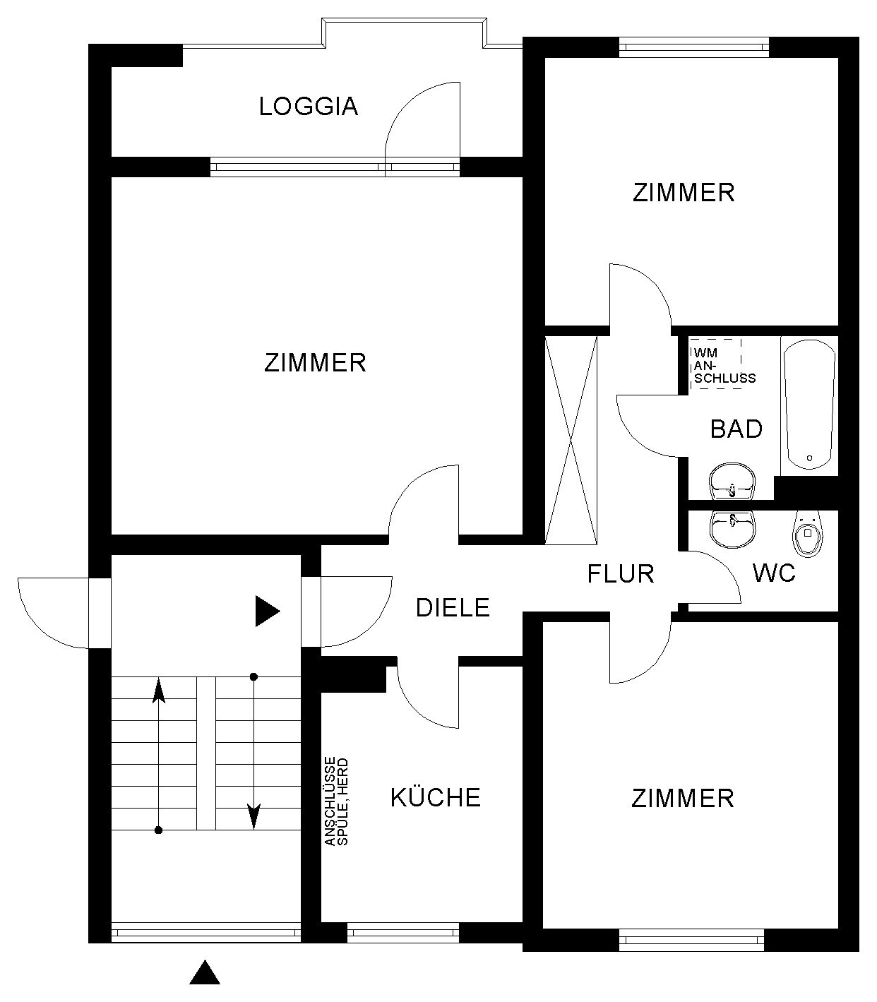 Wohnung zur Miete 467 € 3 Zimmer 71,8 m²<br/>Wohnfläche 3.<br/>Geschoss ab sofort<br/>Verfügbarkeit Halberstädter Str. 16 Westhagen Wolfsburg 38444