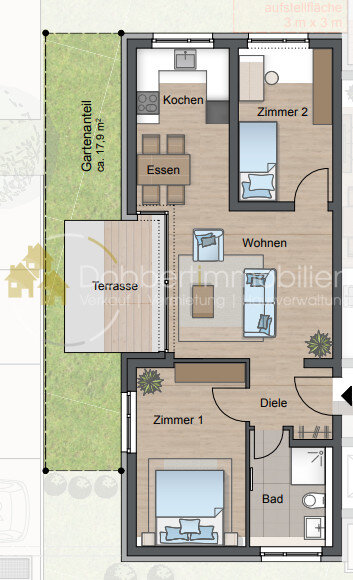 Wohnung zum Kauf provisionsfrei 286.900 € 3 Zimmer 66,6 m²<br/>Wohnfläche Bahnhofstraße 100-106 Gaildorf Gaildorf 74405