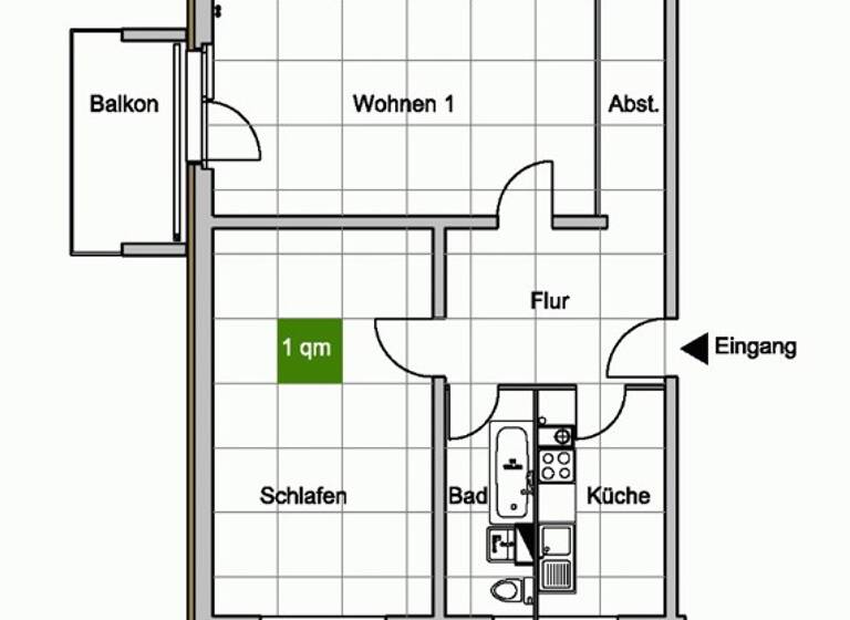 Wohnung zur Miete 618 € 2 Zimmer 65,7 m² 3. Geschoss frei ab 02.05.2026 Am Dahlienheim 26 Leuben Dresden 01257