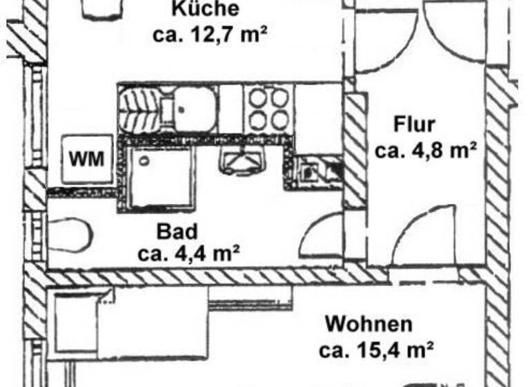 Studio zum Kauf als Kapitalanlage geeignet 107.000 € 1 Zimmer 37,3 m² Alaunstraße 73 Äußere Neustadt Dresden 01099