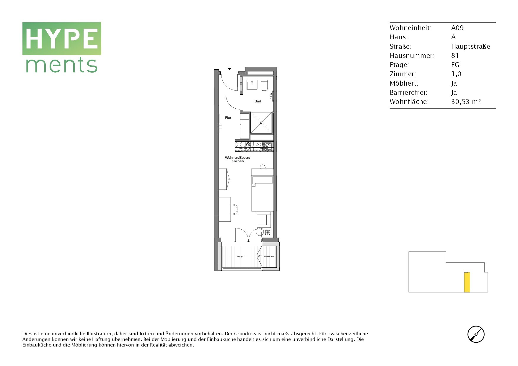 Wohnung zur Miete 750 € 1 Zimmer 30,5 m²<br/>Wohnfläche EG<br/>Geschoss ab sofort<br/>Verfügbarkeit Hauptstraße 81 Rummelsburg Berlin 10317