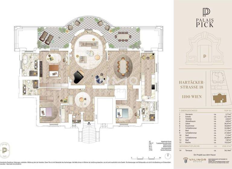 Terrassenwohnung zum Kauf - Erstbezug 5 Zimmer 250 m² Wien 1190