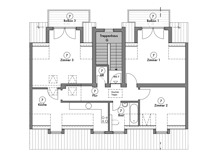Wohnung zum Kauf 242.000 € 3 Zimmer 86 m²<br/>Wohnfläche Dachgeschoss, 3.<br/>Geschoss 01.09.2025<br/>Verfügbarkeit Petridamm 13b Brinckmansdorf Rostock 18146