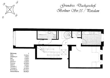 Wohnung zur Miete 700 € 3 Zimmer 84 m² frei ab sofort Berliner Straße 35 Berliner Vorstadt Potsdam 14467