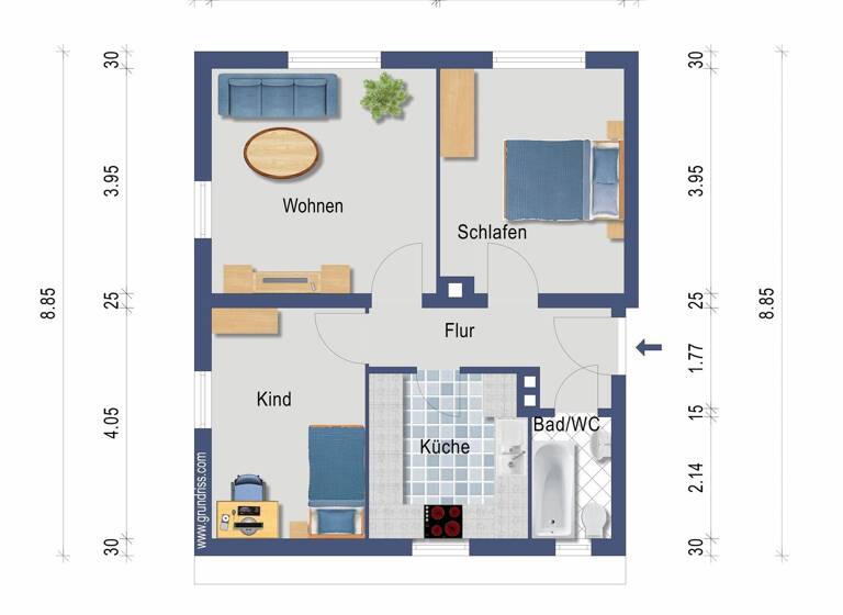 Wohnung zum Kauf 215.000 € 3 Zimmer 60,2 m² 2. Geschoss Waldkirch 79183