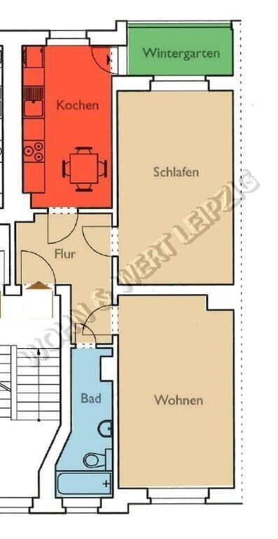 Wohnung zur Miete 466 € 2 Zimmer 60,9 m²<br/>Wohnfläche 2.<br/>Geschoss ab sofort<br/>Verfügbarkeit Anton-Zickmantel-Straße 27 Großzschocher Leipzig 04249