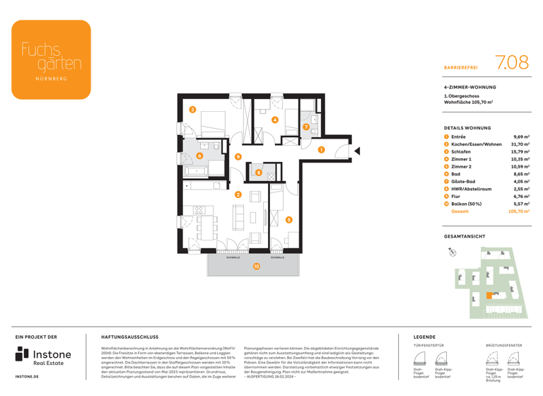 Wohnung zum Kauf - Erstbezug provisionsfrei 689.000 € 4 Zimmer 105,7 m² 1. Geschoss Boxdorf Nürnberg 90427