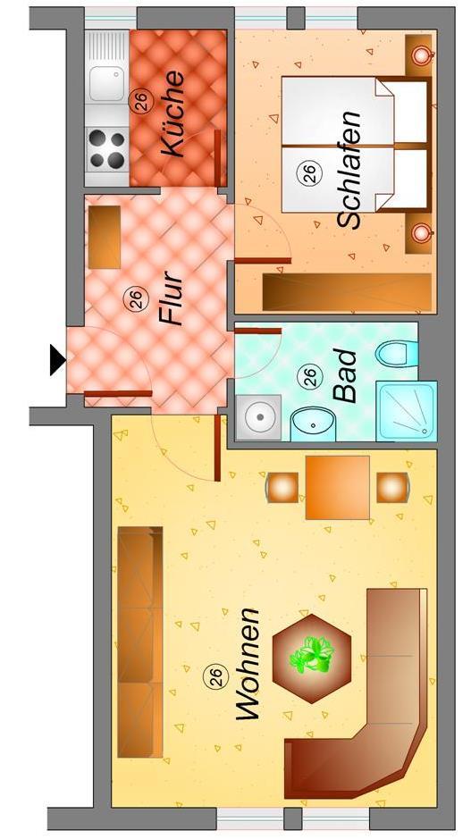 Wohnung zum Kauf 86.600 € 2 Zimmer 45,2 m²<br/>Wohnfläche Altchemnitz 414 Chemnitz 09125