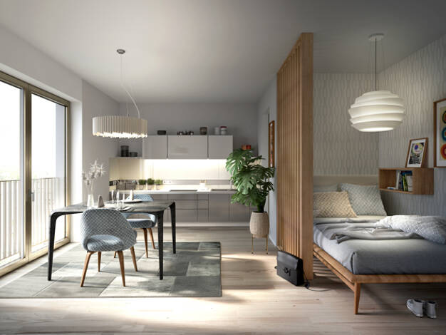 Wohnung zum Kauf - Neubau provisionsfrei 383.700 € 1 Zimmer 30,2 m² 5. Geschoss Frankfurt am Main 60594