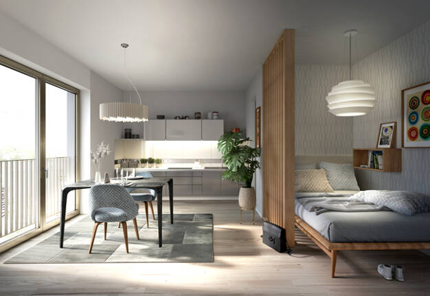 Wohnung zum Kauf - Neubau provisionsfrei 383.700 € 1 Zimmer 30,2 m² 5. Geschoss Sachsenhausen - Nord Frankfurt am Main 60594