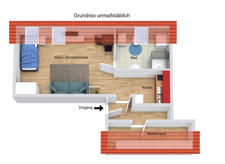Studio zur Miete 300 € 1 Zimmer 25 m² Hehlentor Celle 29223