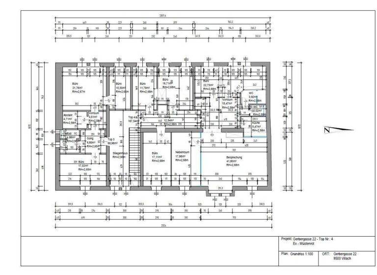 Bürofläche zur Miete 7,99 € 7 Zimmer 173,9 m² Bürofläche Innere Stadt Villach 9500