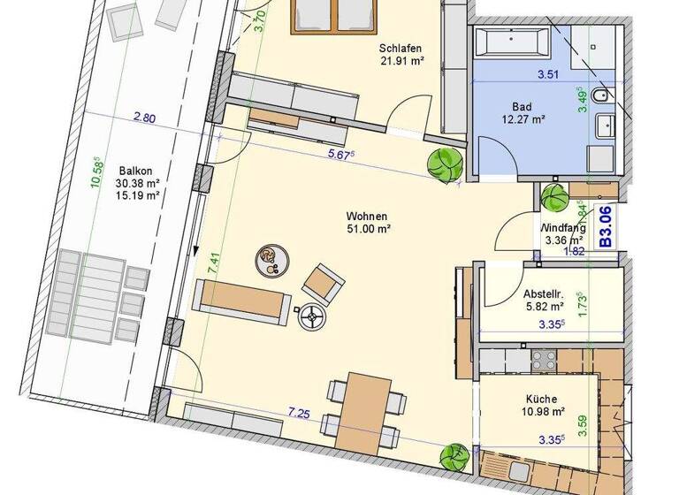 Penthouse zur Miete - Erstbezug 1.100 € 2 Zimmer 120 m² 3. Geschoss frei ab sofort Nordwestlicher Stadtteil Schweinfurt 97424