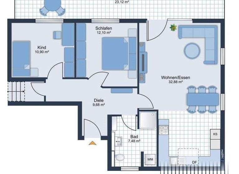 Wohnung zur Miete 990 € 3 Zimmer 88 m² 2. Geschoss frei ab 15.12.2025 Bocholt 46397