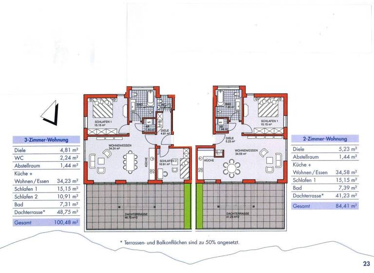 Penthouse zur Miete - Erstbezug 1.350 € 3 Zimmer 100,5 m² EG frei ab 01.03.2026 Waltershofen Kißlegg-Waltershofen 88353