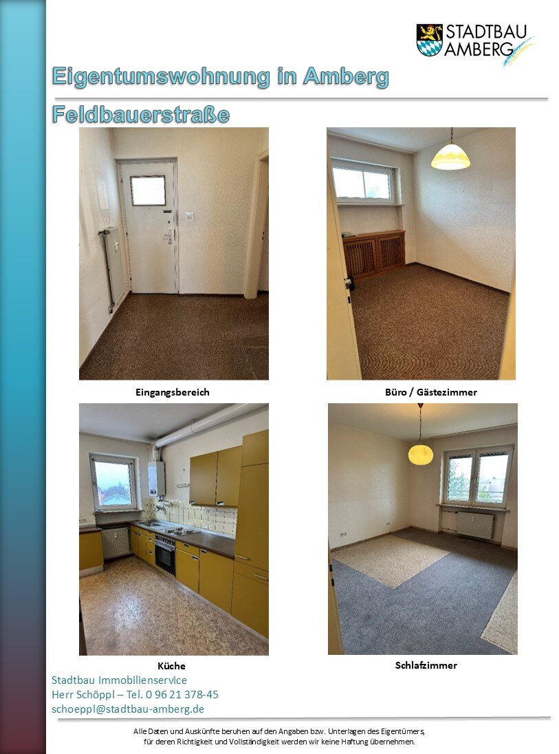 Wohnung zum Kauf 118.000 € 3 Zimmer 73,7 m²<br/>Wohnfläche 2.<br/>Geschoss ab sofort<br/>Verfügbarkeit Feldbauerstraße Dreifaltigkeit Amberg 92224