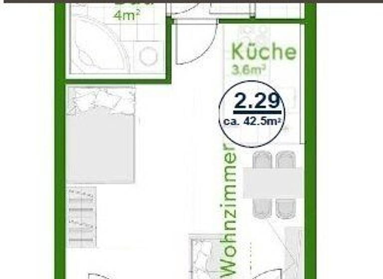 Studio zum Kauf 169.260 € 1 Zimmer 34,7 m² 2. Geschoss Wiener Neustadt 2700