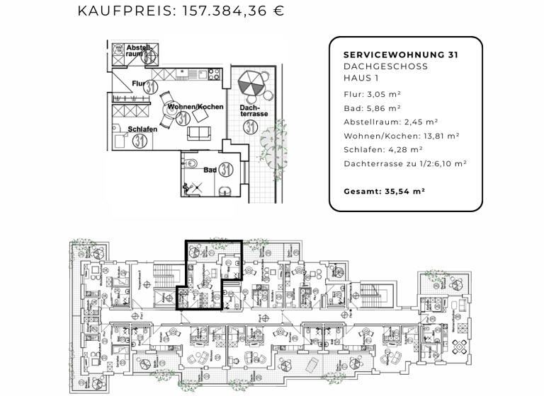 Studio zum Kauf - Erstbezug provisionsfrei 157.384 € 1 Zimmer 35,5 m² 3. Geschoss Barenburg 27245