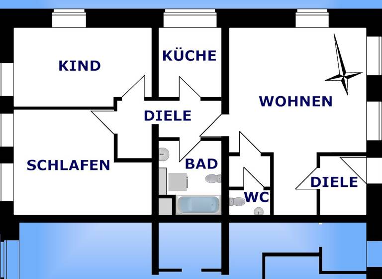 Wohnung zur Miete 450 € 3 Zimmer 90,2 m² 1. Geschoss Rosa-Luxemburg-Straße 27 Greiz 07973