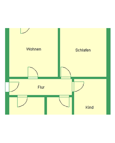 Wohnung zur Miete 400 € 3 Zimmer 66 m² 1. Geschoss Lerchenweg Pausitzer Delle Riesa 01589