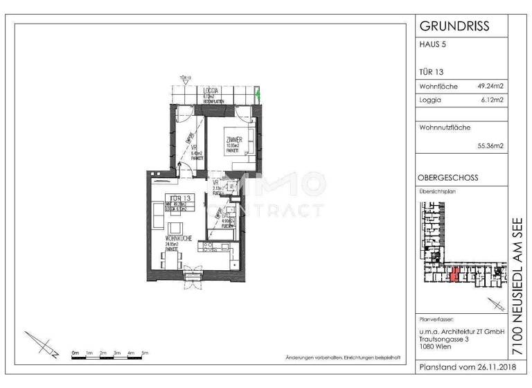 Wohnung zur Miete 443 € 2 Zimmer 48,6 m² 1. Geschoss frei ab sofort Neusiedl am See 7100