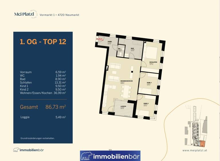 Wohnung zum Kauf - Erstbezug 376.232 € 4 Zimmer 86,5 m² 1. Geschoss Neumarkt im Hausruckkreis 4720