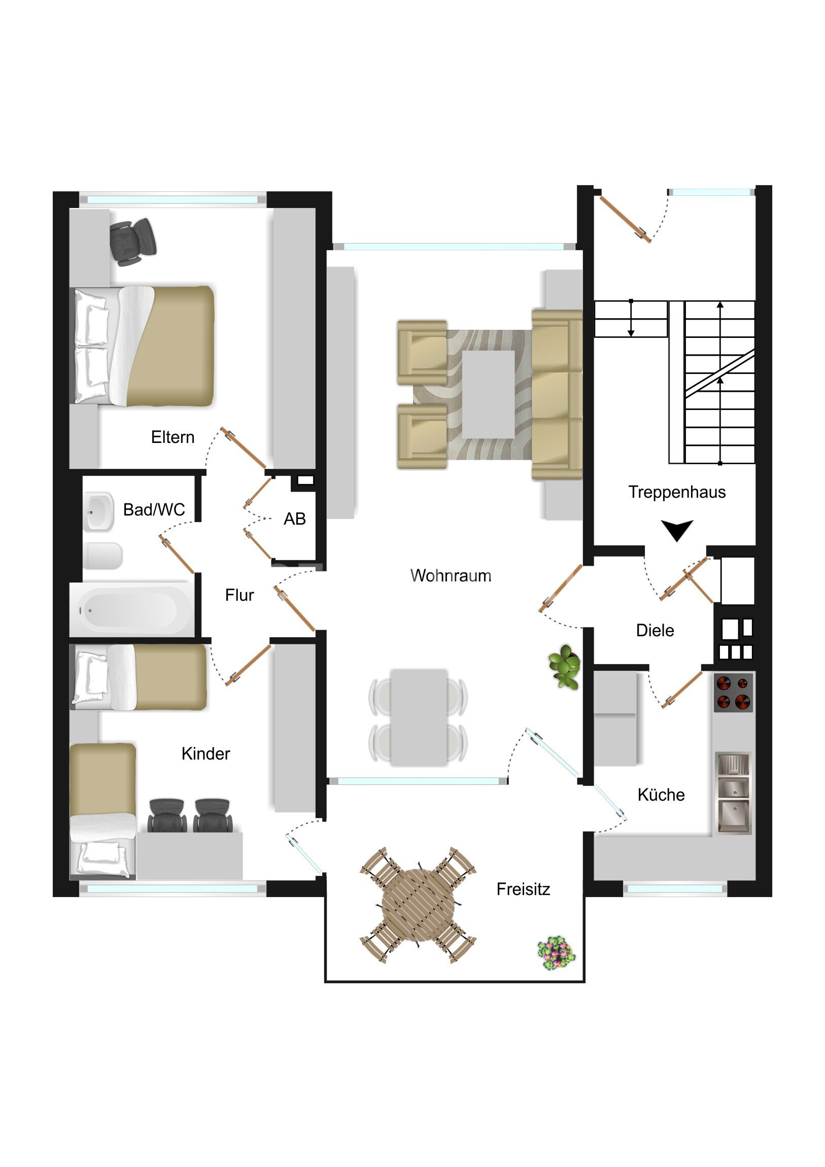 Wohnung zum Kauf 299.000 € 3 Zimmer 74,8 m²<br/>Wohnfläche 1.<br/>Geschoss Aukammtal Wiesbaden 65191