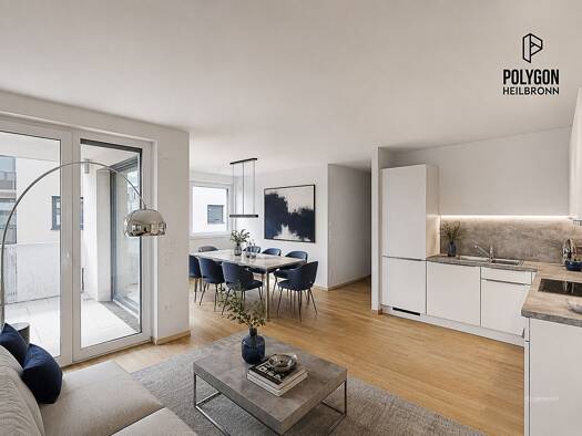 Wohnung zur Miete - Erstbezug 1.415 € 4 Zimmer 96 m² 3. Geschoss Happelstraße Heilbronn Heilbronn 74074