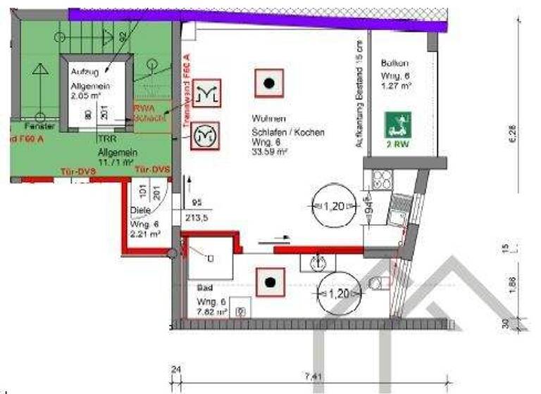 Studio zur Miete 640 € 1 Zimmer 44,9 m² Homburg 66424